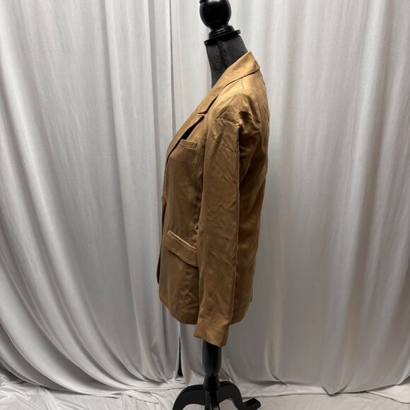 Abercrombie and Fitch Womens Blazer Size XS Tan Notch Collar Two Button NEW - Picture 3 of 8